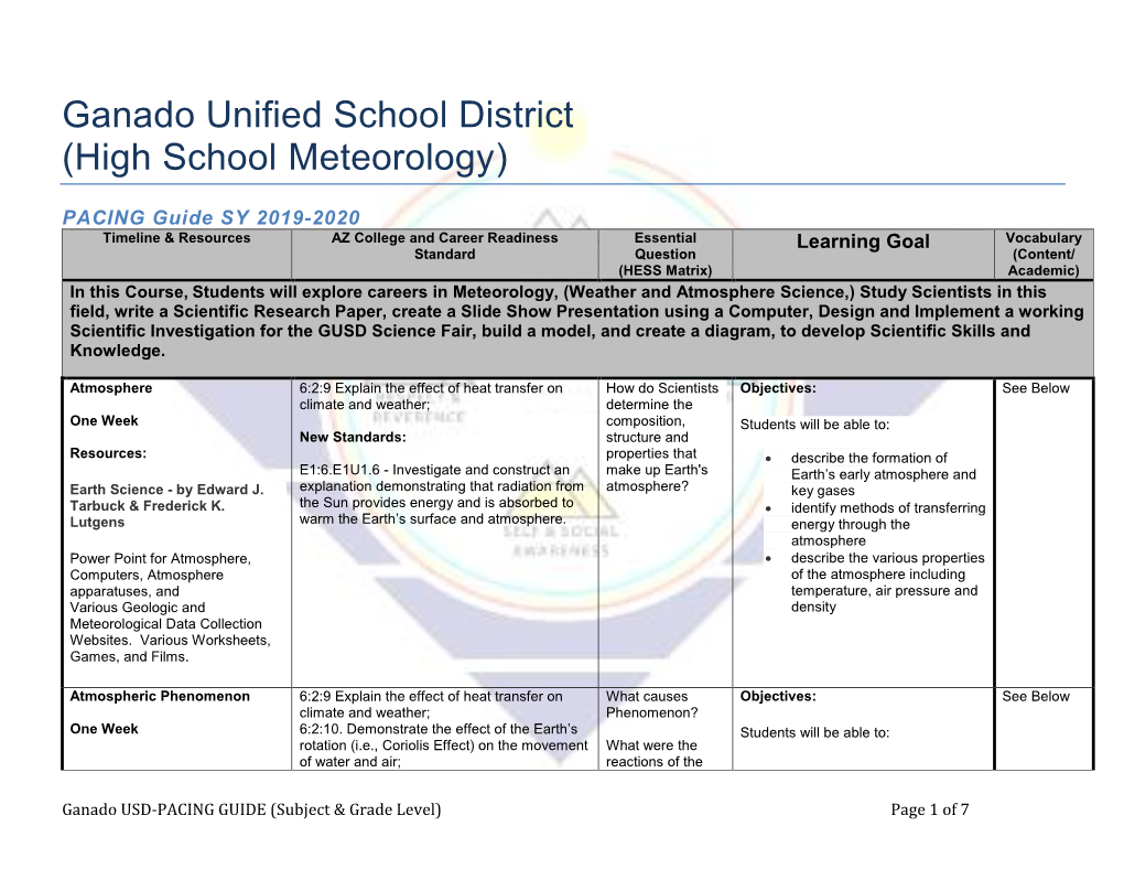 High School Meteorology)