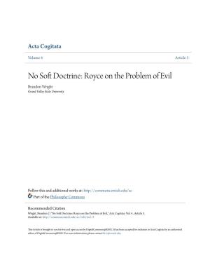 No Soft Doctrine: Royce on the Problem of Evil
