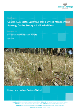 Golden Sun Moth Synemon Plana Offset Management Strategy for the Stockyard Hill Wind Farm