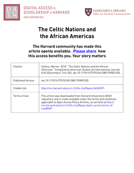 The Celtic Nations and the African Americas