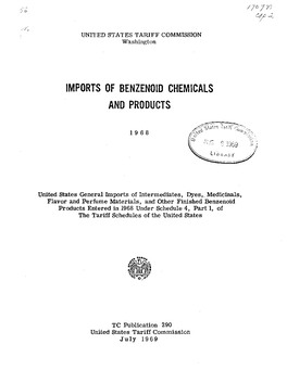 Imports of Benzenoid Chemicals and Products