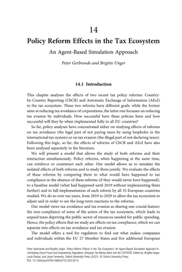 Policy Reform Effects in the Tax Ecosystem an Agent-Based Simulation Approach
