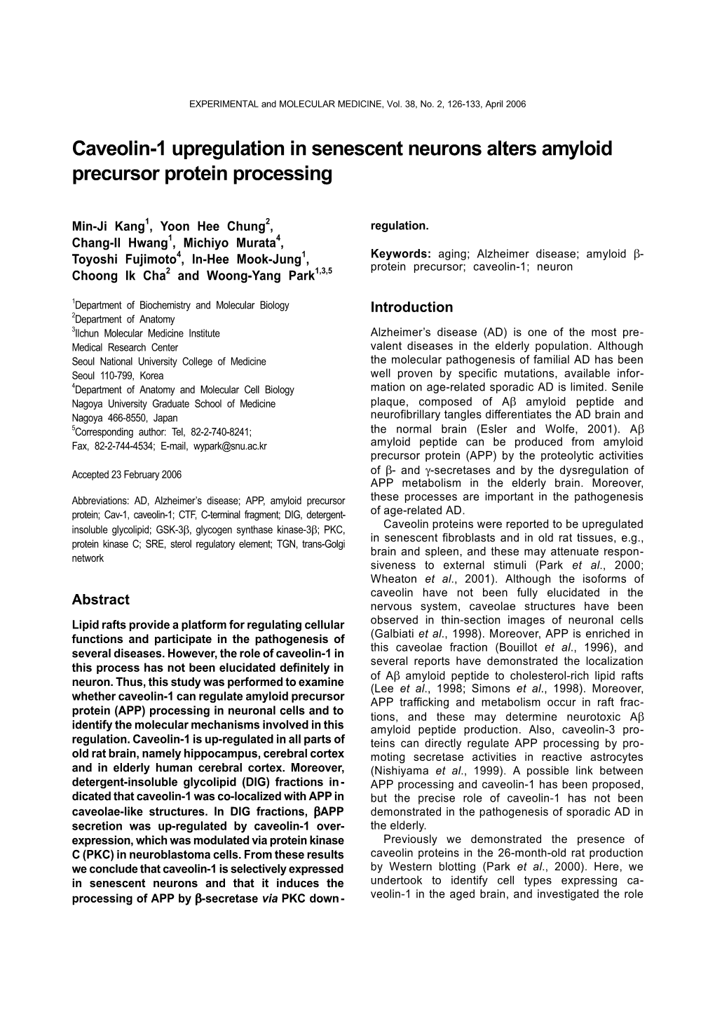Caveolin-1 Upregulation in Senescent Neurons Alters Amyloid Precursor Protein Processing