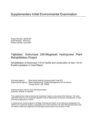 Supplementary Initial Environmental Examination