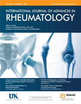 International Journal of Advances in Rheumatology