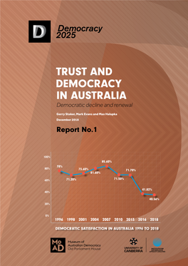 Democracy 2025 Report No. 1. Trust and Democracy in Australia