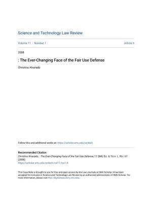the Ever-Changing Face of the Fair Use Defense