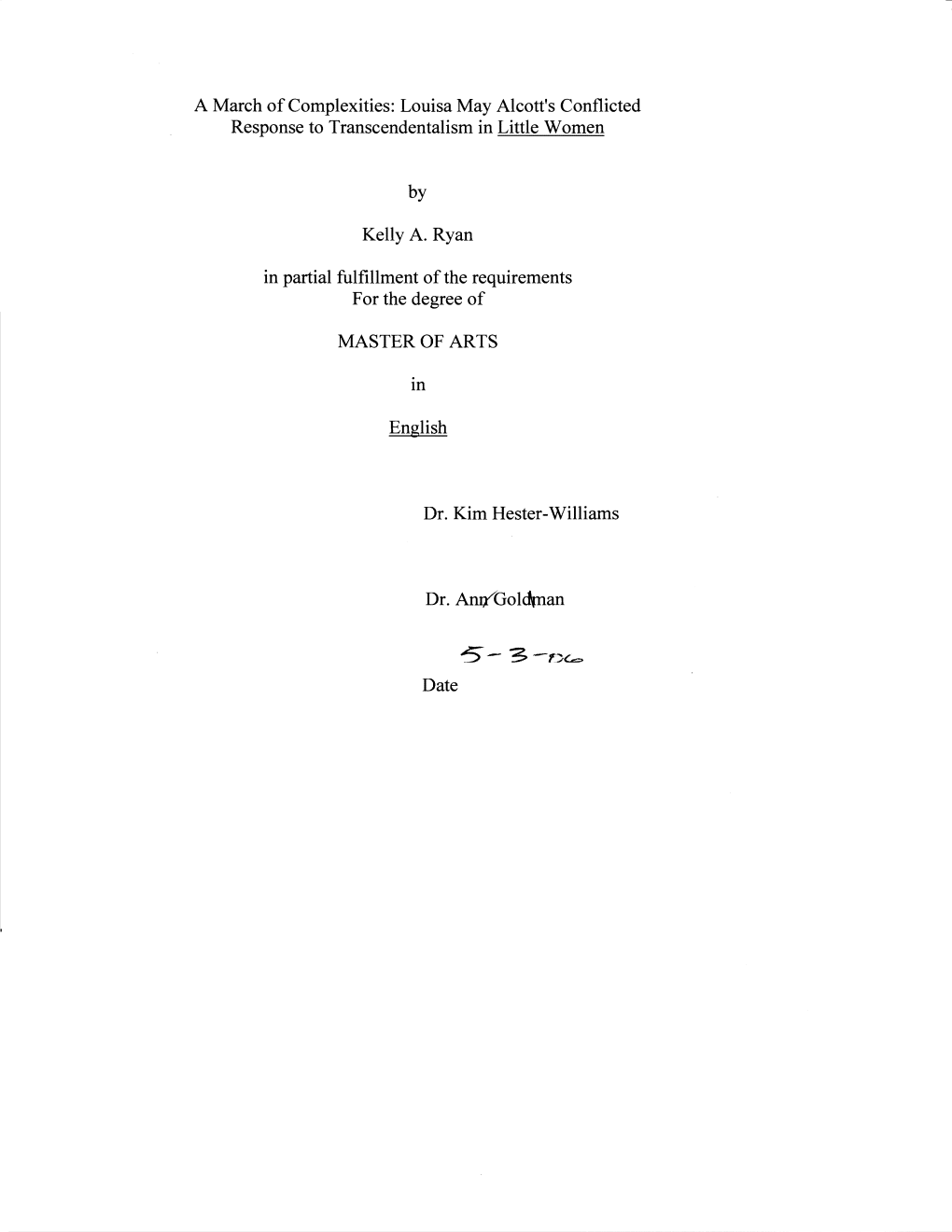 Louisa May Alcott's Conflicted Response to Transcendentalism in Little Women