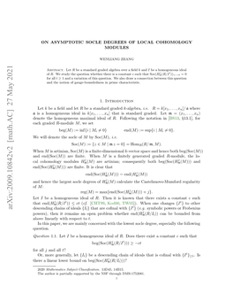 Arxiv:2009.10842V2 [Math.AC] 27 May 2021 a Question Question