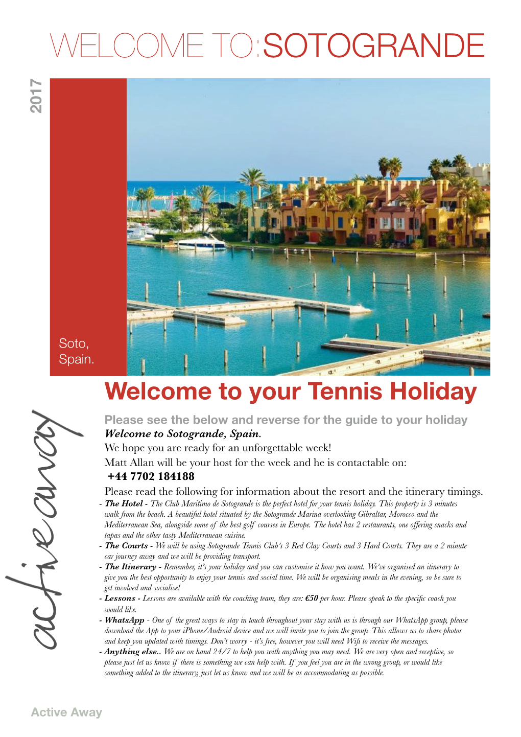 Sotogrande Welcome Pack 2017
