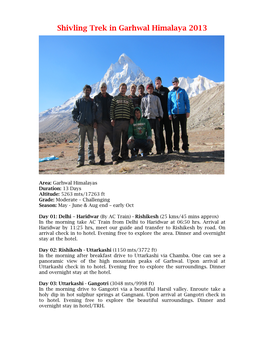 Shivling Trek in Garhwal Himalaya 2013