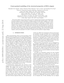 Coarse-Grained Modelling of the Structural Properties of DNA Origami