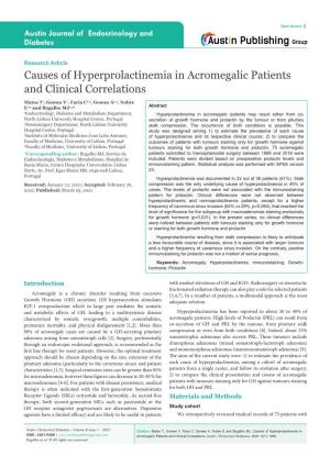 Causes of Hyperprolactinemia in Acromegalic Patients and Clinical Correlations