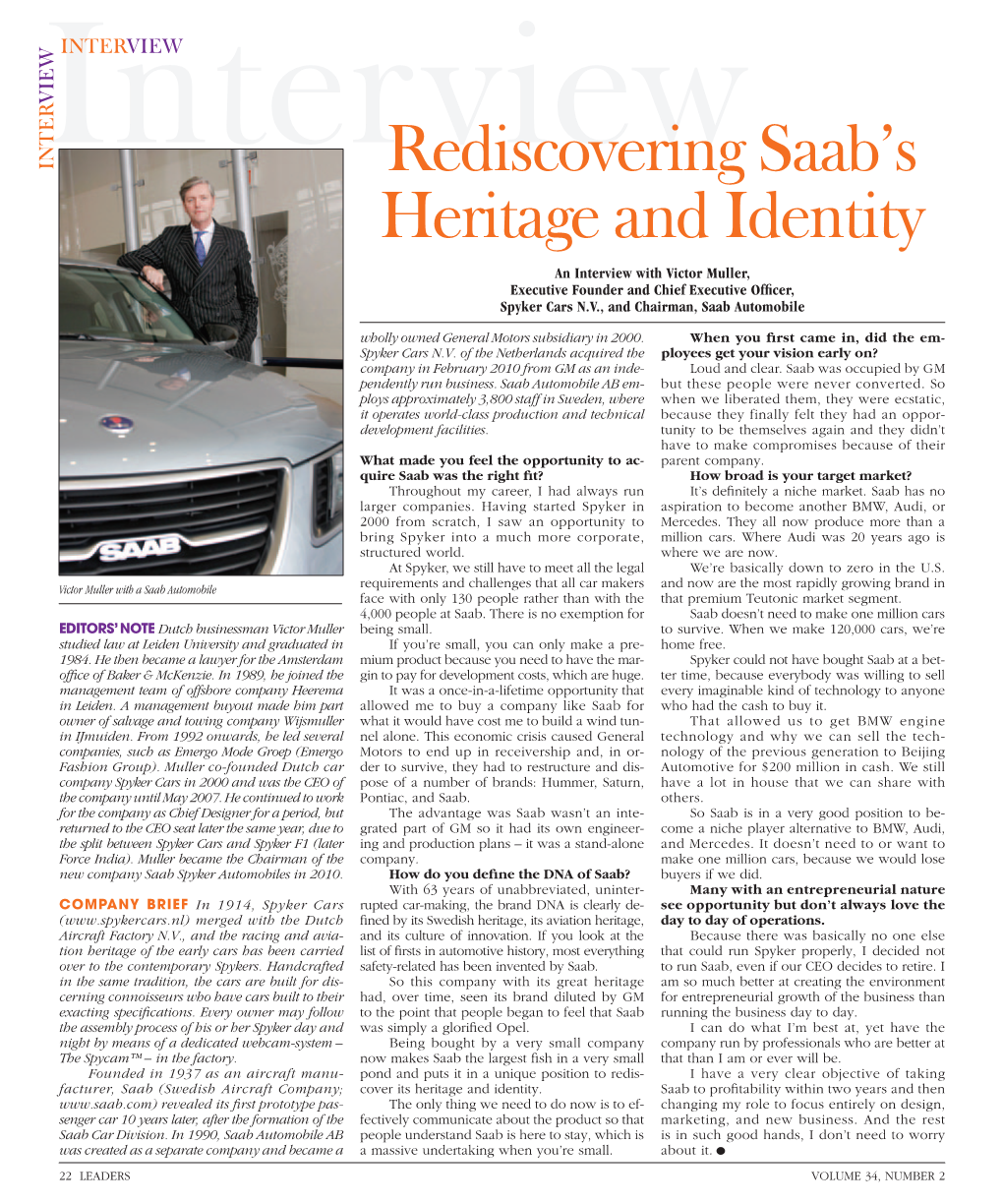 Rediscovering Saab's Heritage and Identity