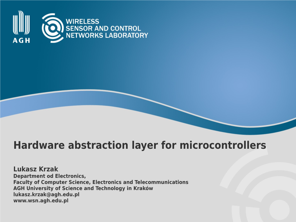 Hardware Abstraction Layer for Microcontrollers