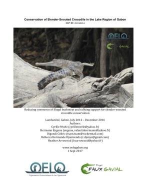 Conservation of Slender-Snouted Crocodile in the Lake Region of Gabon CLP ID: 01194114