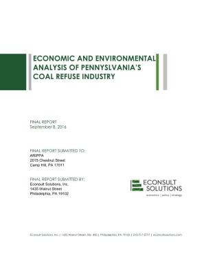 Economic and Environmental Analysis of Pennyslvania's