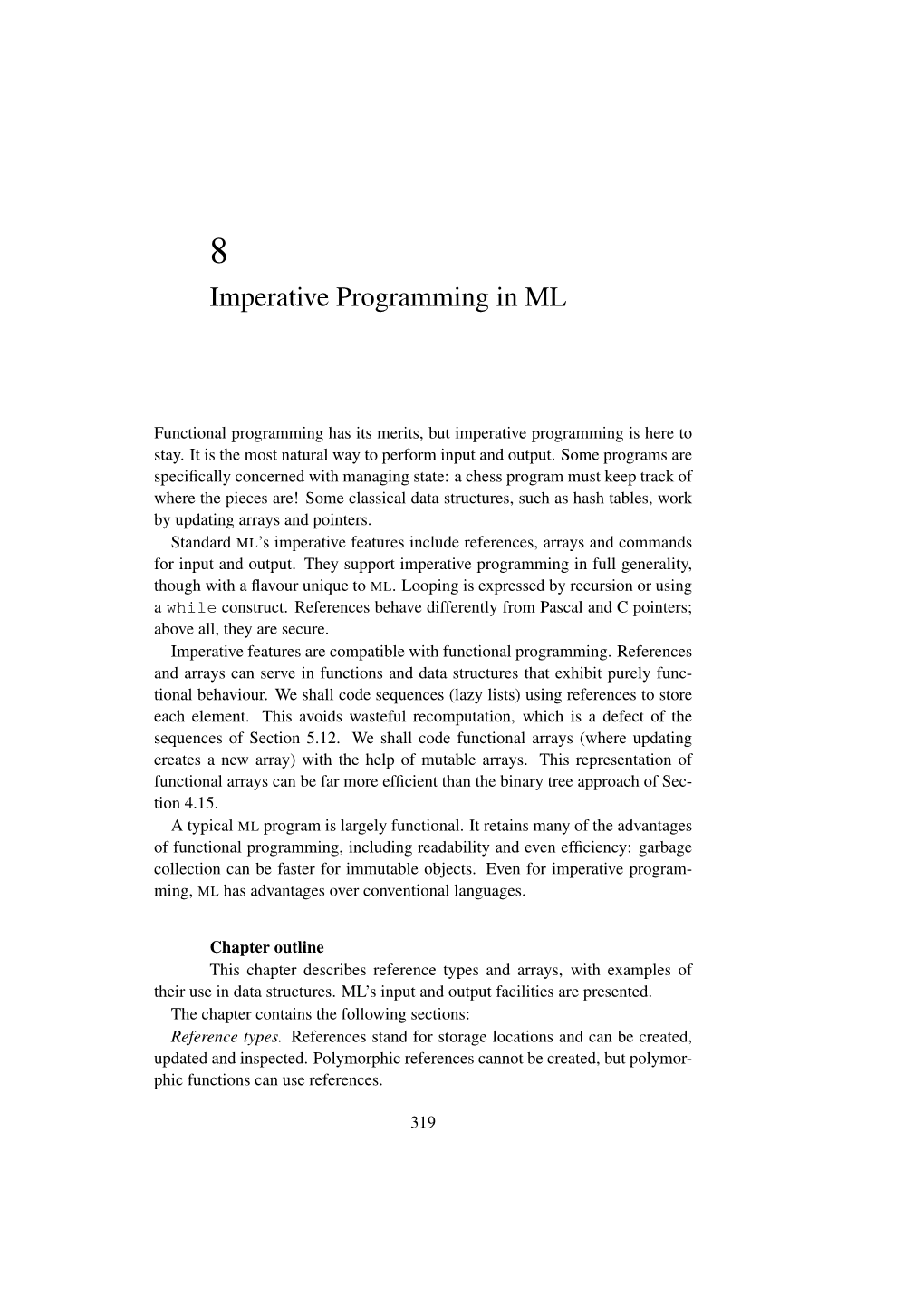 Imperative Programming in ML