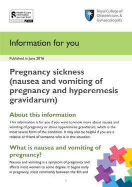 Nausea and Vomiting of Pregnancy and Hyperemesis Gravidarum)