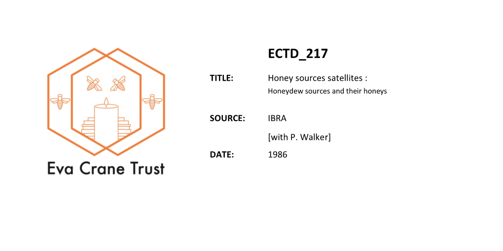 Honeydew Sources and Their Honeys