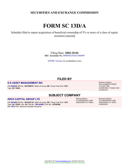 G E ASSET MANAGEMENT INC (Form: SC 13D/A, Filing Date: 10/04