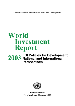 World Investment Report 2003