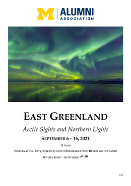 EAST GREENLAND Arctic Sights and Northern Lights