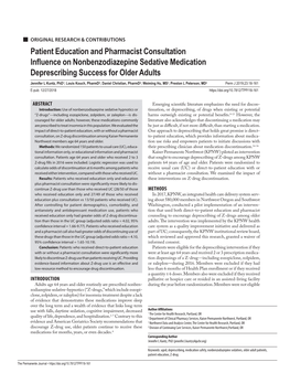 Patient Education and Pharmacist Consultation Influence on Nonbenzodiazepine Sedative Medication Deprescribing Success for Older Adults