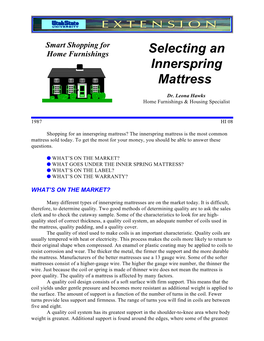 Selecting an Innerspring Mattress