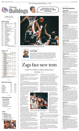 Zags Face New Tests Should Provide Some Answers