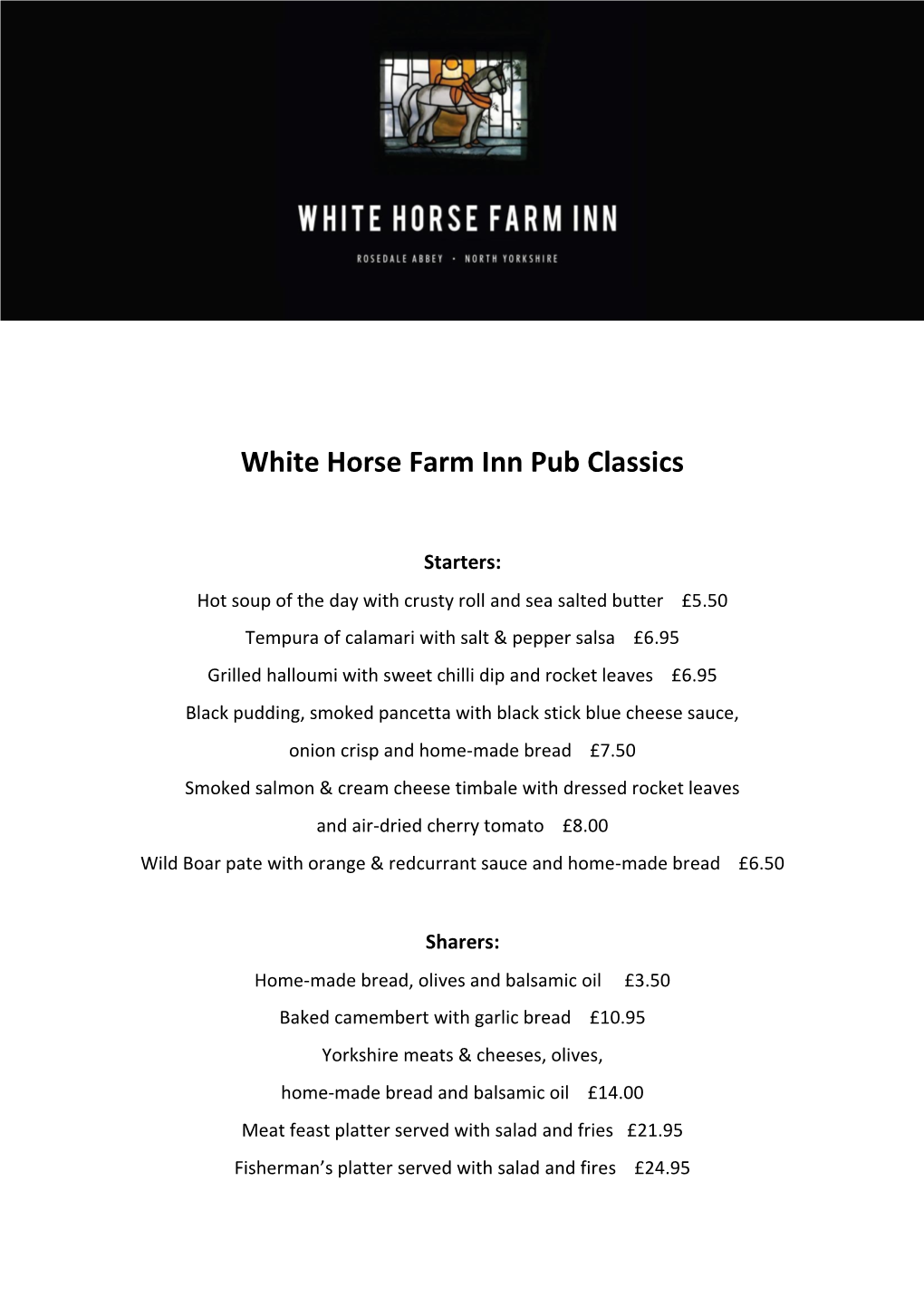 White Horse Farm Inn Pub Classics