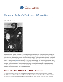 Comhaltas: Honouring Ireland's First Lady of Concertina