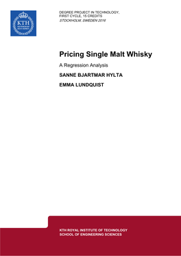 Pricing Single Malt Whisky a Regression Analysis