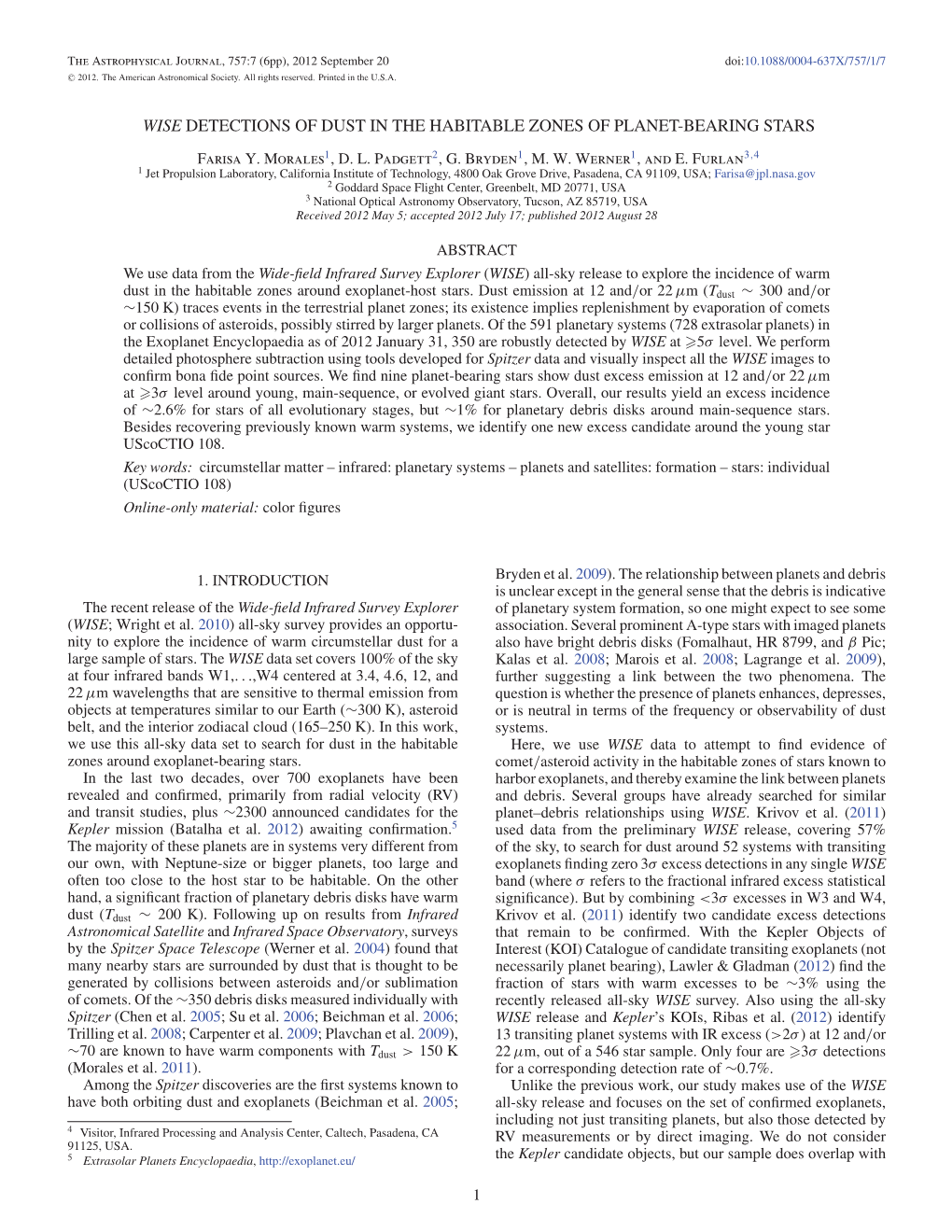 Wise Detections of Dust in the Habitable Zones of Planet-Bearing Stars