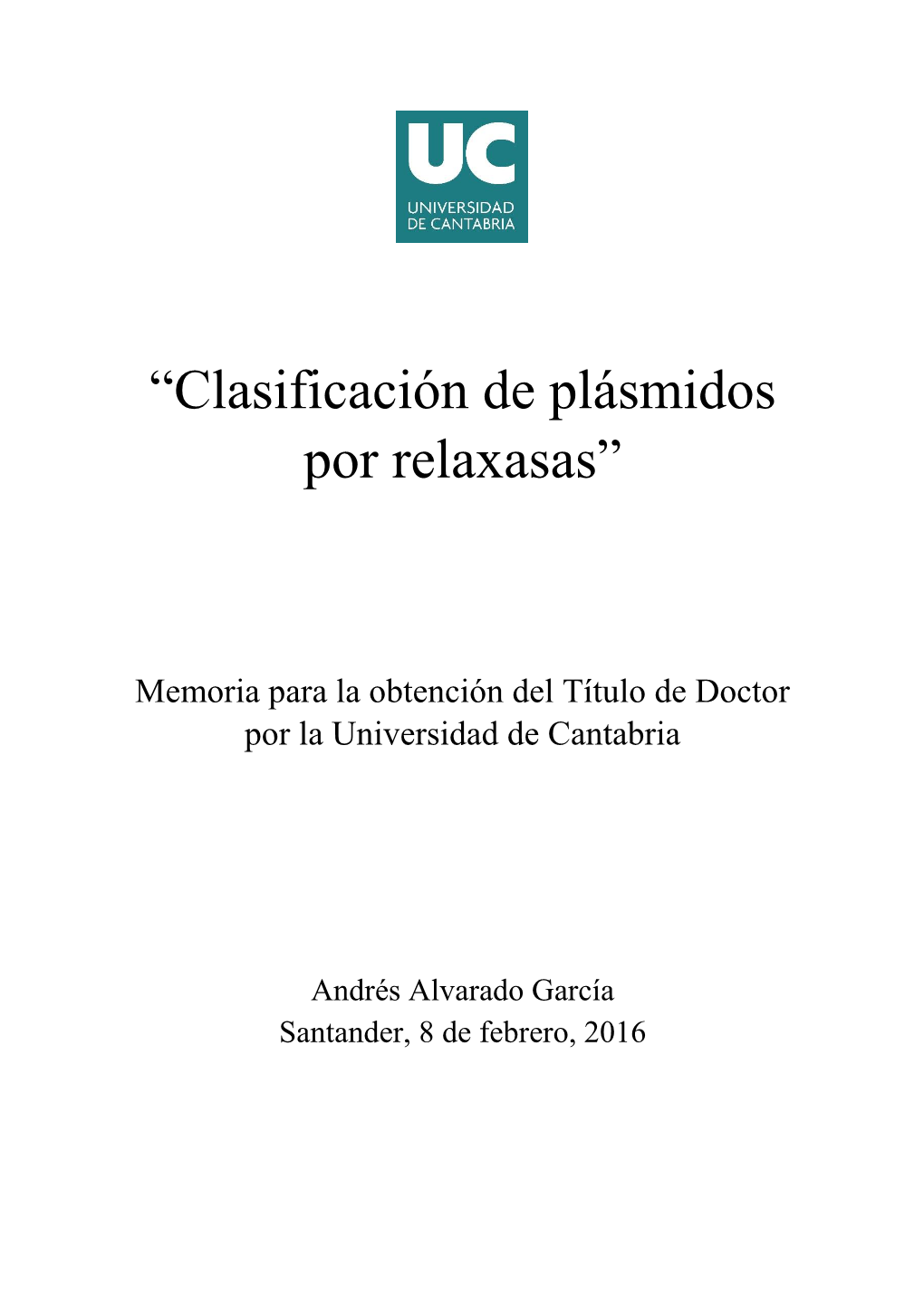 Clasificación De Plásmidos Por Relaxasas”