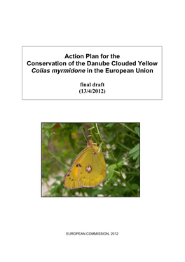 Action Plan for the Conservation of the Danube Clouded Yellow Colias Myrmidone in the European Union