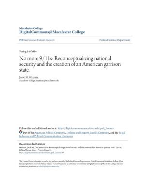 Reconceptualizing National Security and the Creation of an American Garrison State