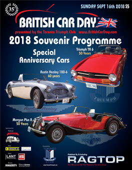 2018 Souvenir Programme Triumph TR 6 Special 50 Years Anniversary Cars