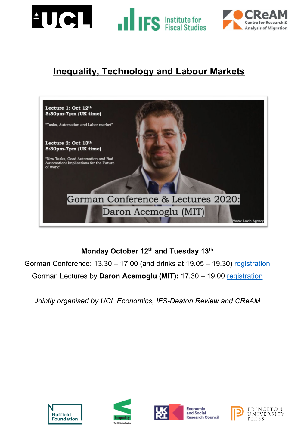 Inequality, Technology and Labour Markets