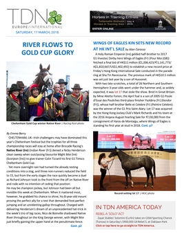 River Flows to Gold Cup Glory Cont