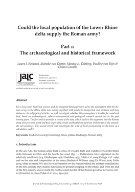 Could the Local Population of the Lower Rhine Delta Supply the Roman Army?
