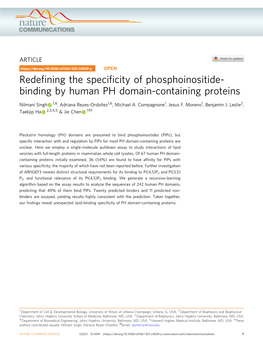 Redefining the Specificity of Phosphoinositide-Binding By