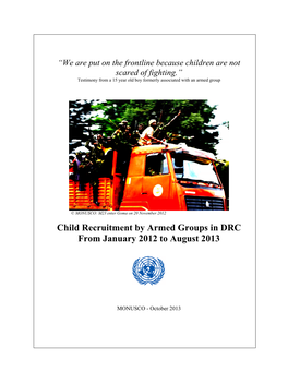 Child Recruitment by Armed Groups in DRC from January 2012 to August 2013