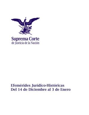 Efemérides Jurídico-Históricas Del 14 De Diciembre Al 3 De Enero