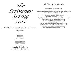 The Scrivener Spring 2015
