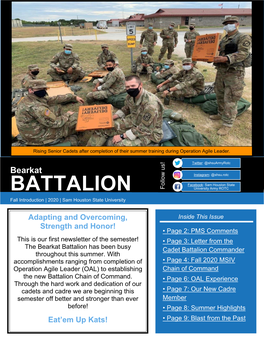 BATTALION Us! Follow University Army ROTC Fall Introduction | 2020 | Sam Houston State University