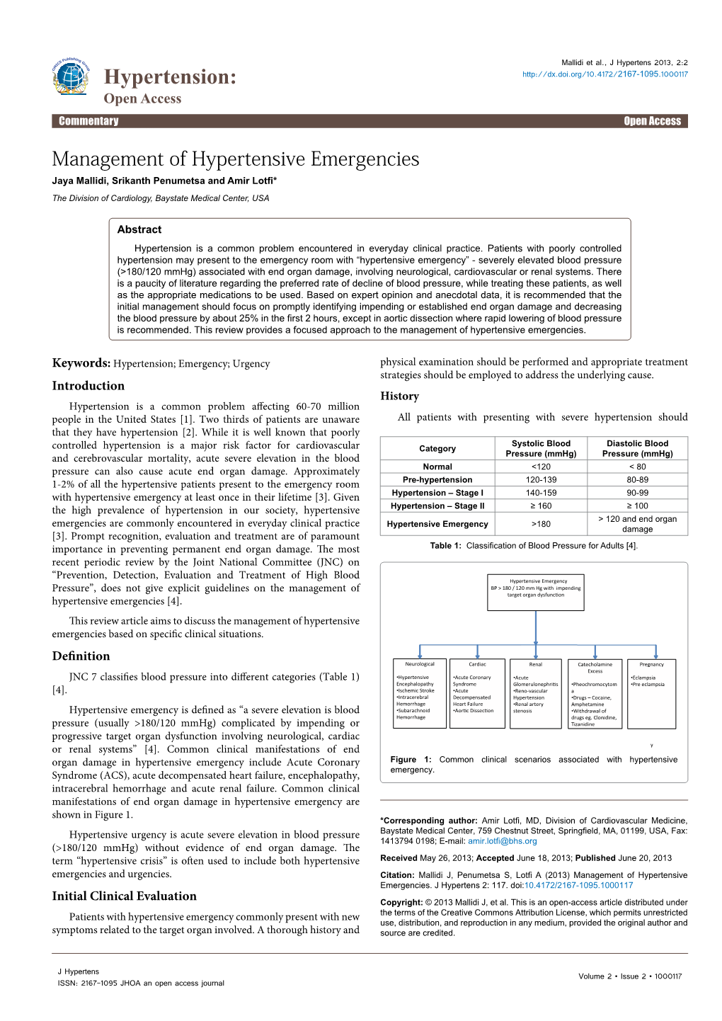 Management of Hypertensive Emergencies ����������������������������������������������� ������������������������������������������������������