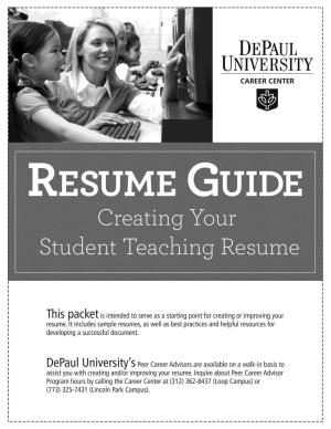 Creating Your Student Teaching Resume