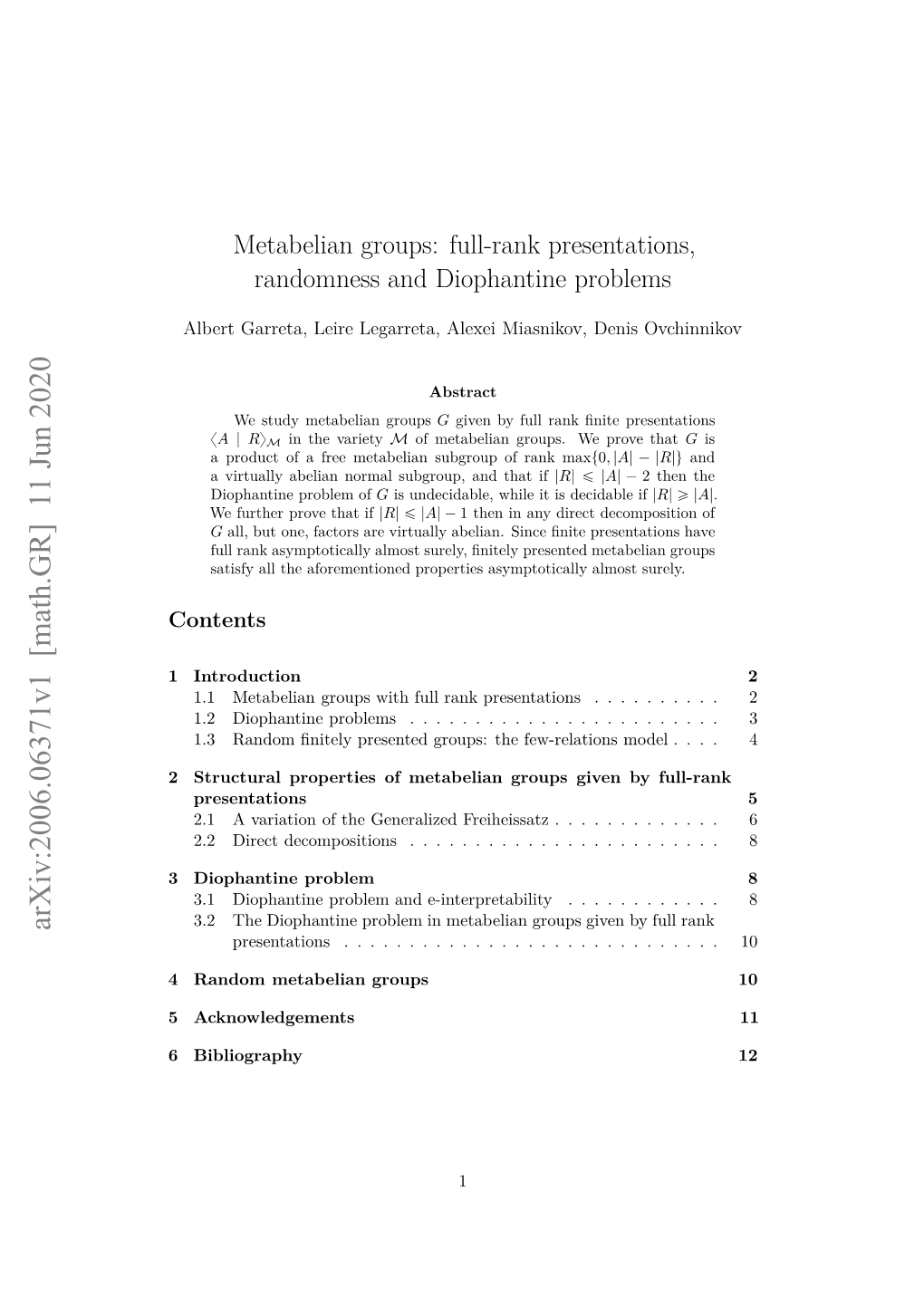 Metabelian Groups: Full-Rank Presentations, Randomness And