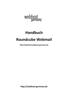 Handbuch Roundcube Webmail